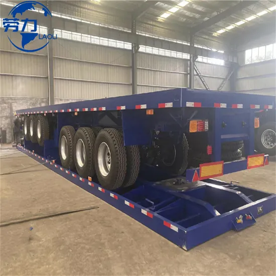 3축 플랫베드 세미 트레일러 40피트 카고 트레일러 50톤 컨테이너 운송 세미 트레일러