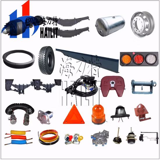 세미 트레일러 부품 HLT 유압 접이식 후방 사다리 전자동 3축 로우베드 드로바 돌리 견인 세미 트레일러 SKD CKD (08)