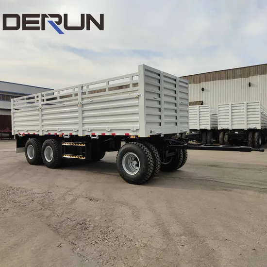 2/3/4축 펜스 유압식 티퍼 덤프 드로바 트레일러, 농업용 농장 운송용 드로바 풀 트레일러