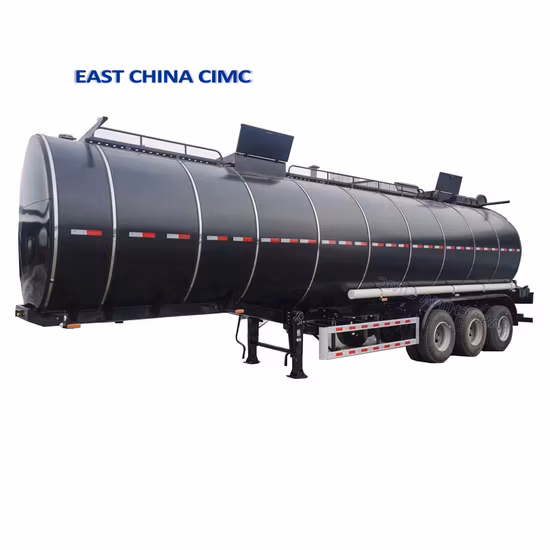 새로운 트레일러 3축 50M3 50톤 가열 아스팔트 탱크 세미 트레일러 아스팔트 히터 스테인리스 연료 탱커 세미 트레일러