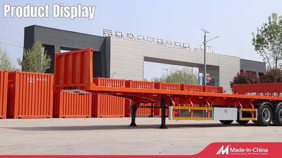 공장 가격 운송 배달 플랫베드 컨테이너 세미 트레일러 3축 4축 40피트 45피트 48피트 40톤 60톤 80톤 로우베드 로우보이 운송 세미 트레일러 판매
