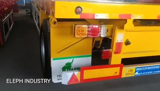 풀 트레일러 굴삭기 기계 운송 2축 로우 플랫폼 로우베드 드로바 사다리가 있는 풀 트레일러