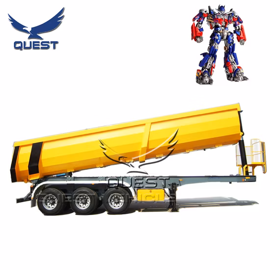 3축 벌크 씨앗 곡물 운송 35cbm 덤프 티핑 세미 트레일러